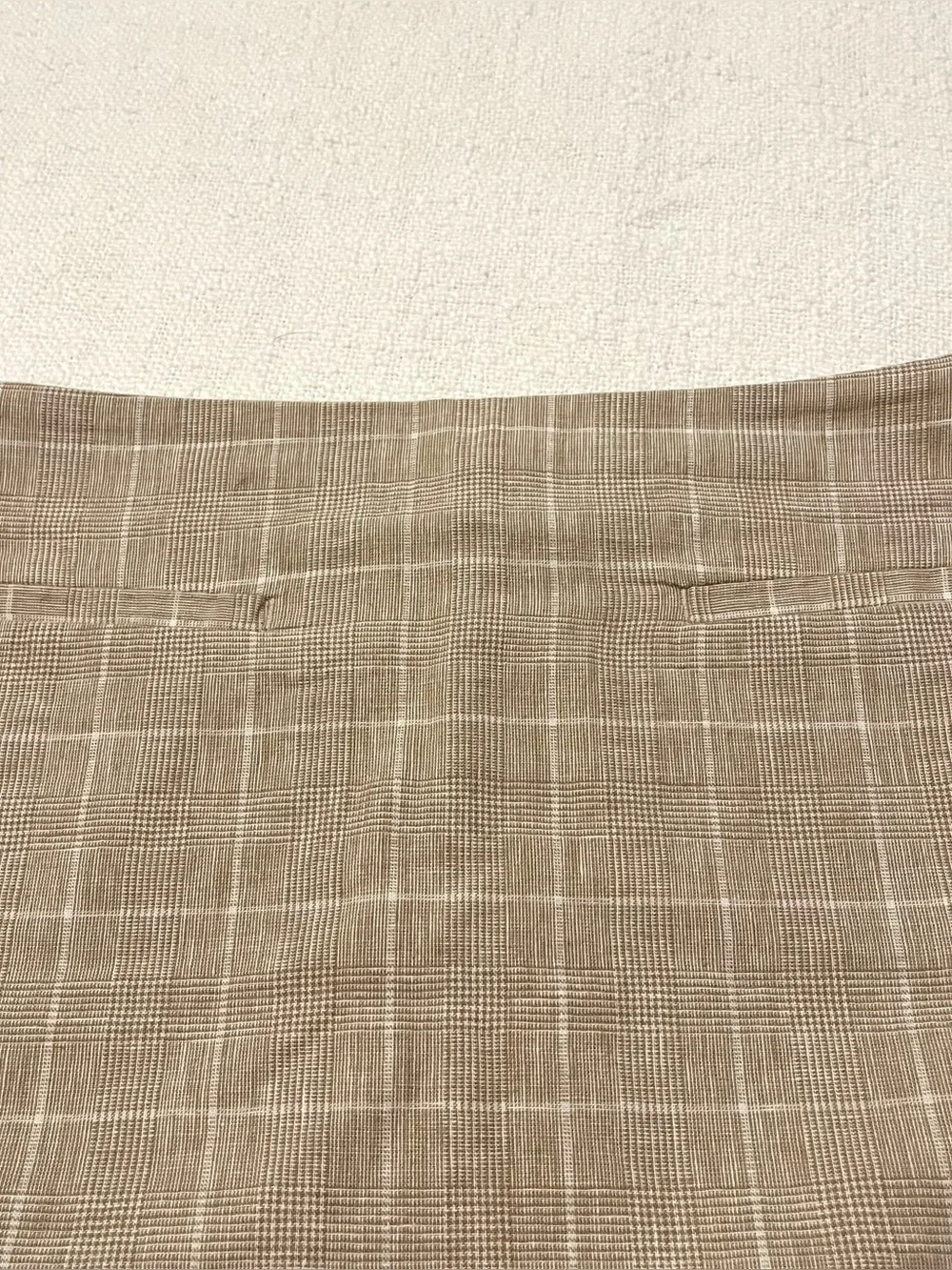Madewell tan welt-pocket mini skirt in sesame  maeve glen plaid size 00